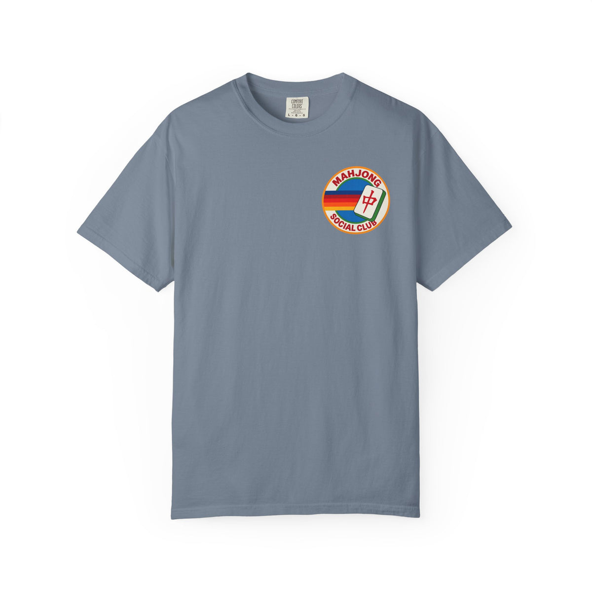 Mahjong Social Club T-Shirt — Retro Rainbow Mahjong Tile Tee