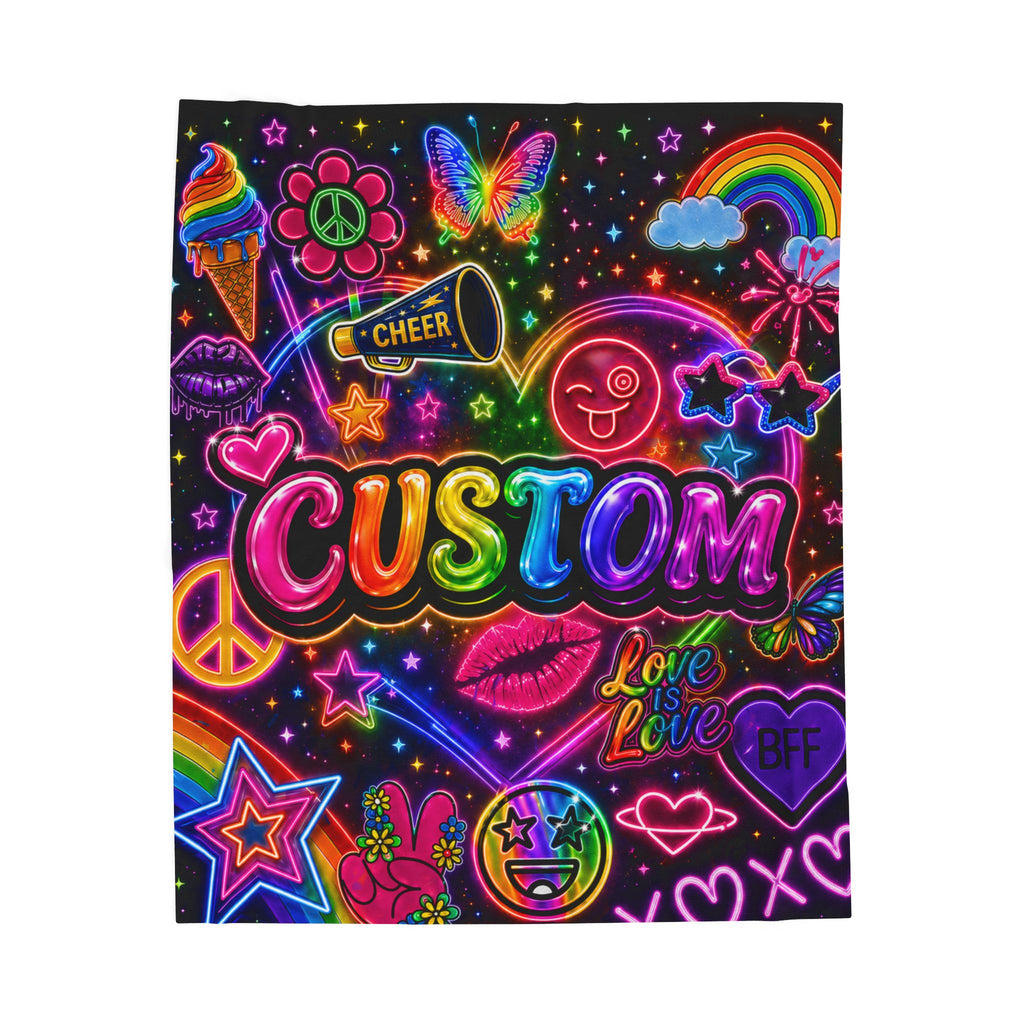 Personalized Favorite Things Blanket — Neon Collage Personalized