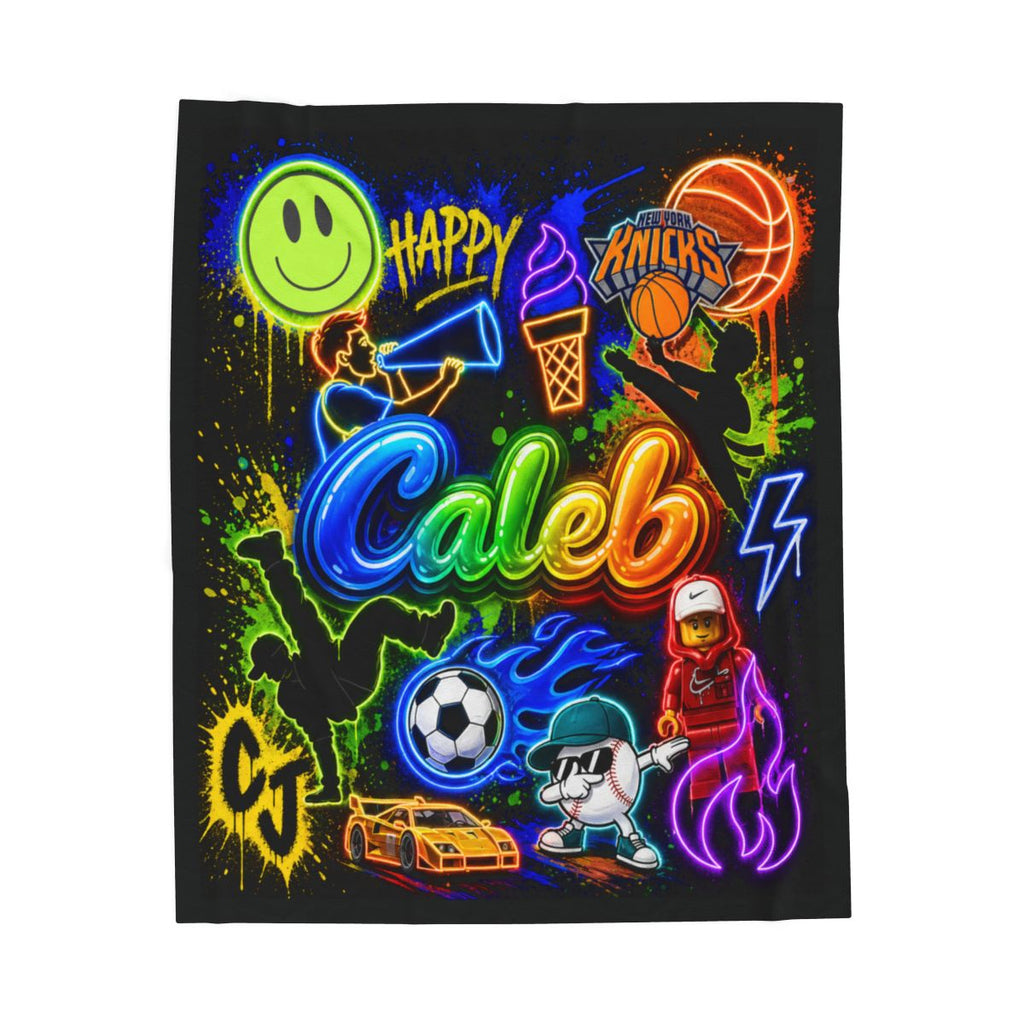 Personalized Favorite Things Blanket — Neon Collage Personalized