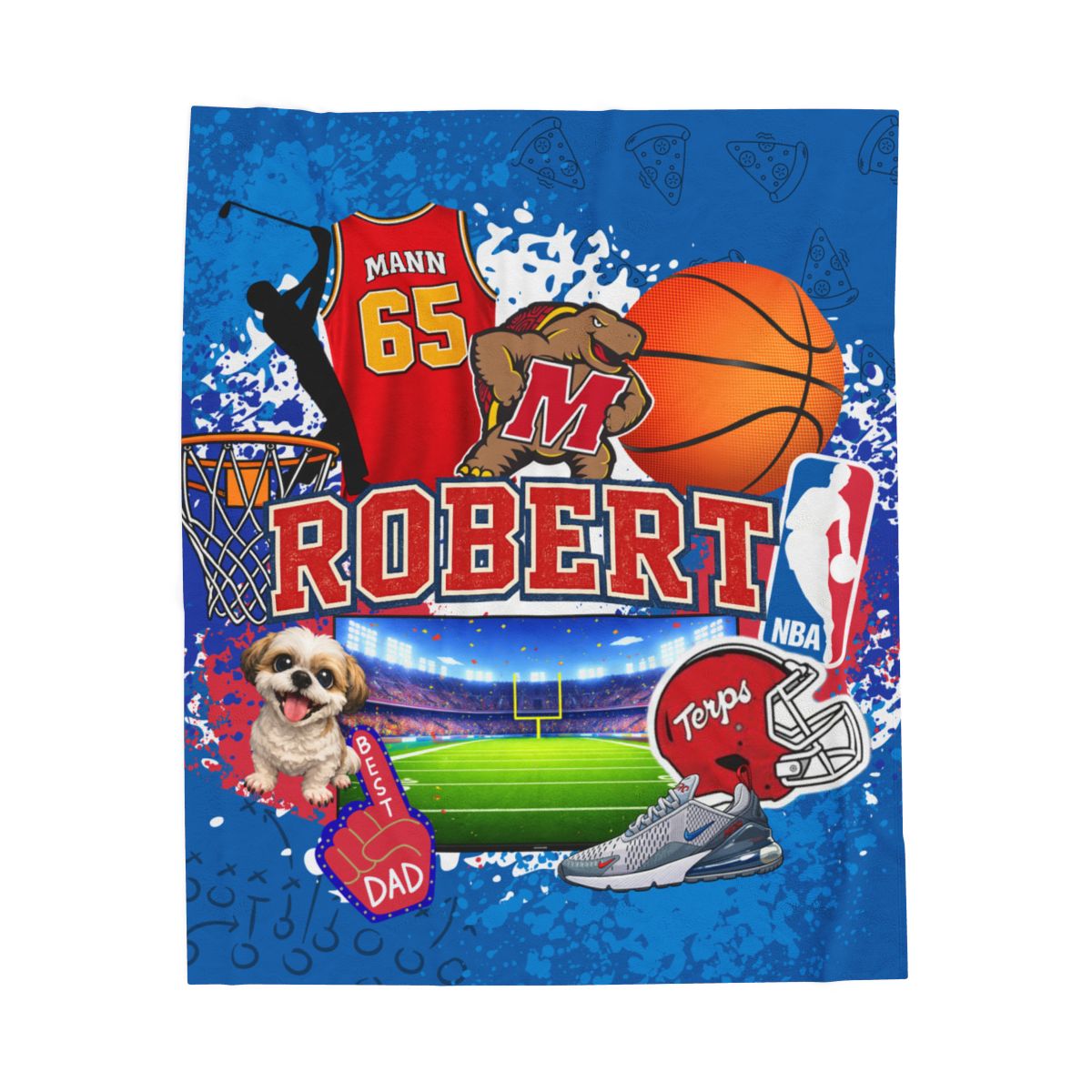 Favorite Color Blue - Personalized Blanket