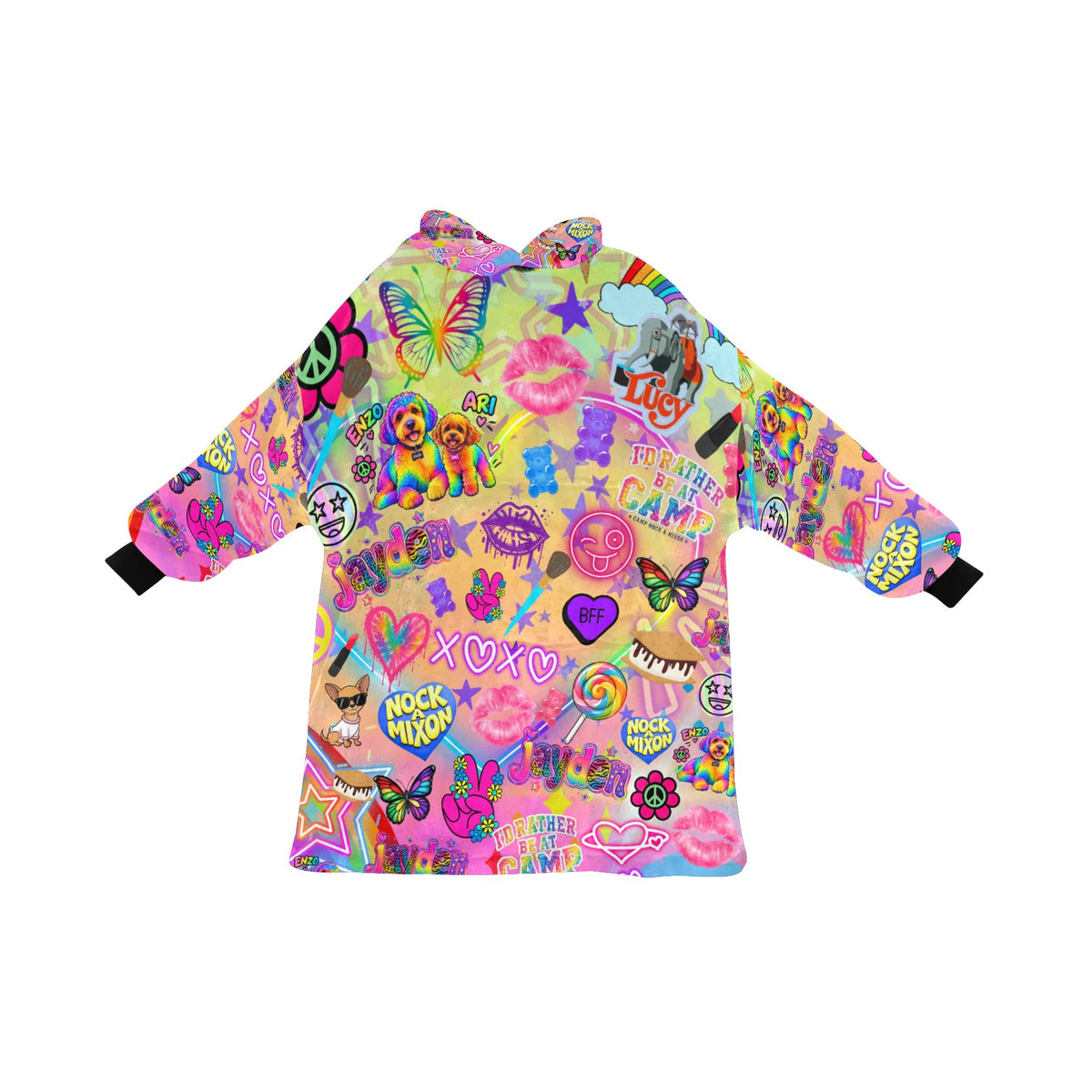 Blanket Hoodie for Kids Colorful Pop